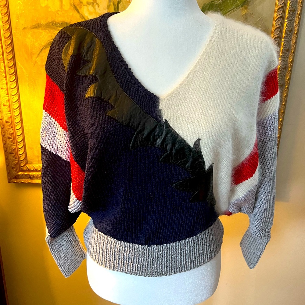 Vintage 80’s Nannell Silk Angora Leather Sweater ❤️